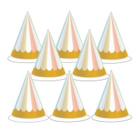 Cappelli per torte con bordo dorato - 8 pezzi