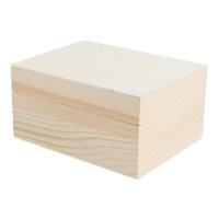 Scatola rettangolare in legno di pino massiccio 14 x 9,5 x 7 cm - 1 pz.