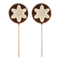 Lecca-lecca fiocco di neve di cioccolato e marshmallow da 35 gr - Dekora - 1 unità