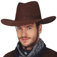 Cappello da cowboy marrone e nero - 56 cm