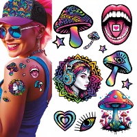 Tatuaggi temporanei psichedelici - funghi