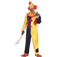 Costume da clown assassino giallo con cappello per adulti