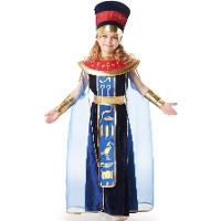 Costume di egiziana in velluto blu per bambina