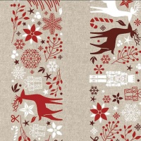 Tessuto canvas Riciclato Rosso Natale - Katia