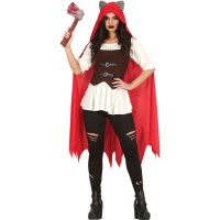 Costume Cappuccetto Rosso Killer con pantaloni da donna