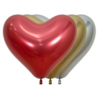Palloncini in lattice biodegradabili cuore assortiti 3 colori 35 cm - Sempertex - 12 unità
