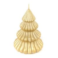 Candela dorata a forma di albero di Natale di 12 cm