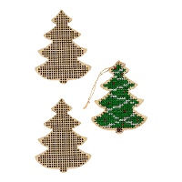 Figura in legno per ricamo a forma di albero di 9,6 x 7,3 cm - 3 unità