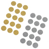 Etichette adesive cerchio glitter da 2,6 cm - 15 unità