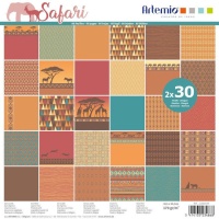 Kit di carta per scrapbooking Safari - Artemio - 60 fogli
