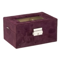 Scatola per orologi bordeaux con chiave - 3 scomparti