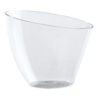 Bicchieri ovali in plastica trasparente da 140 ml - Dekora - 100 pz.