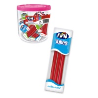 Liquirizia rossa alla fragola ripiena - confezione singola - Fini Tubes - 50 unità