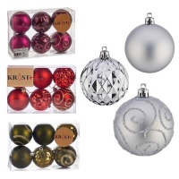 Palline di Natale assortite da 6 cm - 6 pezzi.