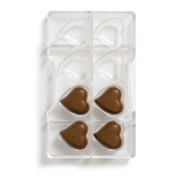 Stampo per cioccolato in policarbonato a cuore da 20 x 12 cm - Decora - 8 cavità