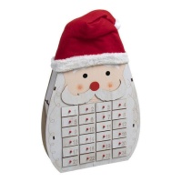 Calendario d'Avvento Babbo Natale in legno da 49 x 5,5 x 31 cm