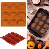 Stampo in silicone a forma di zucca 24 x 25 cm - 9 cavità