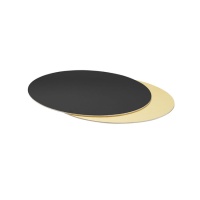 Sottotorta rotonda oro e nero da 28 x 28 x 0,3 cm - Decora
