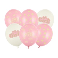 Palloncini lattice It's a Girl da 30 cm - 6 unità - PartyDeco