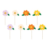 Cake topper fiori - 8 unità