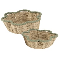 Cestino bicolore ondulato di 28 x 28 x 8 cm - 2 pezzi