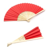 Ventaglio rosso in legno - 1 unità