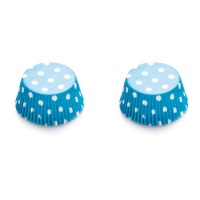 Pirottini cupcake blu con pois bianchi - Decora - 75 unità