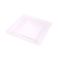 Piatti quadrati trasparenti da 23 cm - Maxi Products - 4 pezzi