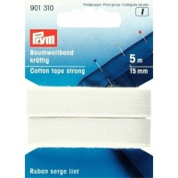 Nastro di cotone resistente da 1,5 cm bianco - Prym - 5 m