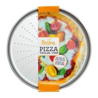 Teglia per pizza in acciaio 32 x 32 x 1,8 cm - Decora