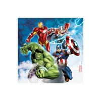 Tovaglioli Avengers compostabili da 16,5 x 16,5 cm - 20 unità