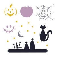 Halloween 2 sagome di stencil 13 x 13 cm - Artis decor