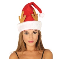 Berretto Babbo Natale con orecchie da renna