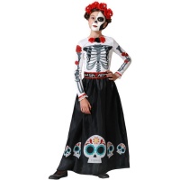 Costume da catrina bianco e nero per bambina