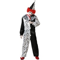 Costume da clown monocromatico per adulti