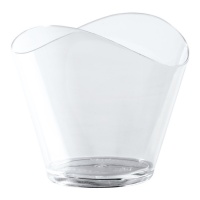 Bicchieri in plastica trasparente da 120 ml a forma di onda - Dekora - 100 pezzi
