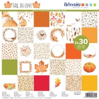 Kit di carta per scrapbooking Fall in Love - Artemio - 60 fogli