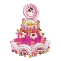 Torta di caramelle di comunione con roller per bambina da 772 gr