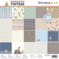 Kit di carta per scrapbooking Totem - Artemio - 40 fogli