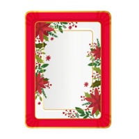 Vassoio rettangolare fiori di Natale da 25 x 34 cm - Maxi Products - 1 unità