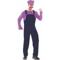 Costume da idraulico lilla per uomo