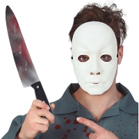 Maschera e coltello dell'assassino di Halloween