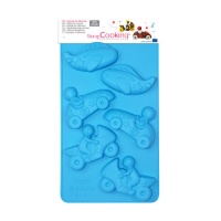 Stampo in silicone per auto, moto e aeroplani 17,5 x 30 cm - Scrapcooking - 6 cavità