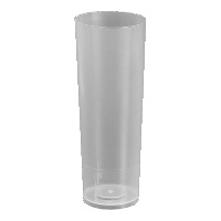 Bicchieri tubolari in plastica trasparente da 300 ml - 10 pezzi