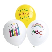 Palloncini in lattice Back to School 27,5 cm - 6 pz.