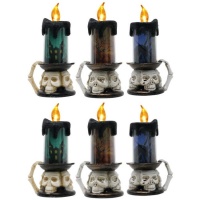 Candele di Halloween con teschi e luce - 6 pezzi.