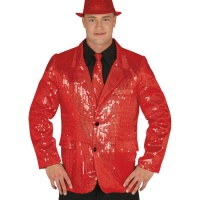 Giacca da uomo con paillettes rosse