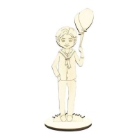 Figura in legno di un bambino della comunione con palloncini 27 x 9,5 cm - Artis decor