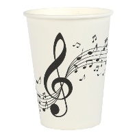 Bicchieri con note musicali da 270 ml - 10 pezzi