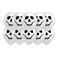 Palloncini in lattice Halloween con teschi da 30 cm - Party Love - 10 pezzi